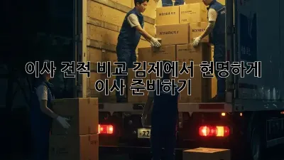 이사 견적 비교: 김제에서 현명하게 이사 준비하기